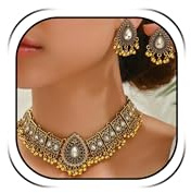 RadiVibe Indian Jewellery Set for Women Jhumka Earrings and Indian Necklace Bohemian Jewellery Statement Necklace Earrings Traditional Festival Jewelry Ethnic Wedding Accessories