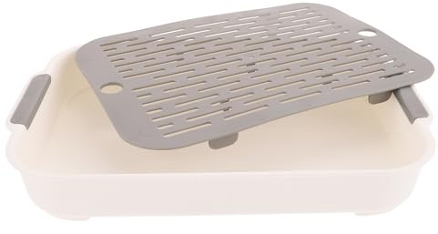 TOYANDONA Lettiera per Conigli e Criceti Quadrata Vasino Anticaduta a Forma di Coniglietto per Gabbia Animali Piccoli Toilette Igienica per Conigli e Roditori