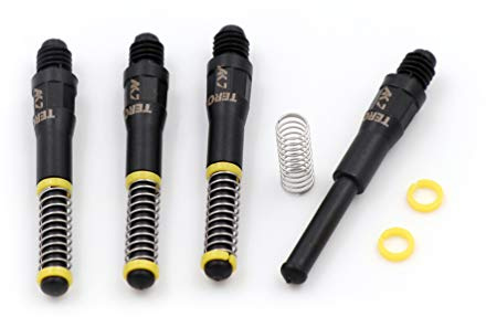 CUESOUL TERO AK7 Tiges de fléchettes Noires Arbres de fléchettes Ressort intégré, télescopiques, Ensemble de 4 pcs-S (CS-AK7 + S1)