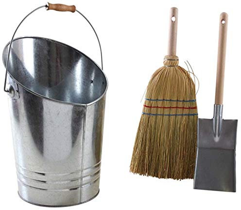 AUBRY GASPARD Kit de mantenimiento de chimenea Cubo Escoba y Pala