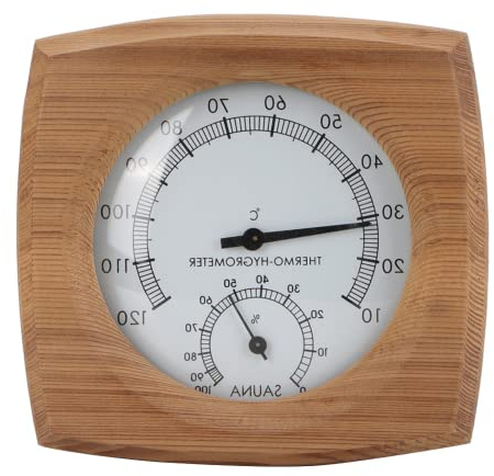Thermomètre/Hygromètre, intérieur Bois 2-en-1 pour Sauna Sauna Thermo-hygromètre Thermomètre Hygromètre Accessoires de hammam pour Salle de Sauna