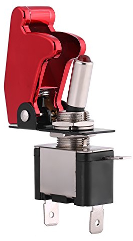 Kippschalter LED Anzeige Wippschalter KFZ Rote Kippschalter Schalter 12V 20A Rennwagen Rote Abdeckung LED LED SPST SPST Toggle Rocker Zündschaltersteuerung Ein/Aus