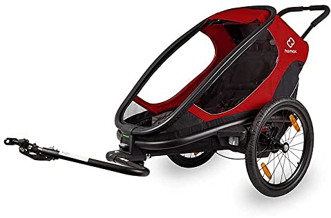 Hamax Unisex-Adult Outback Black-New22 Trailer, Red/Black, One Size
