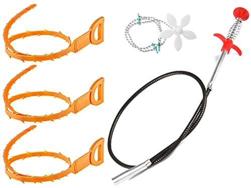 desatascador tuberias profesional manual 5 Piezas desatascador wc limpia tuberias limpiador desagües cepillo limpieza ducha para quitar el pelo de los desagües cocina baño