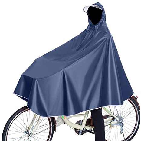 Imperméable à l'eau Cyclisme Capes, Léger Pluie Poncho Vélo, Unisexe Poncho Vélo, avec Chapeau, pour Bicyclettes, VTT, Vélos Électriques