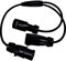 CEE Stromverteiler 16A 3-polig Industriekabel geeignet für Wohnmobil Camping Bühnenbeleuchtung Splitter Industriestecker Y-Splitter, 1 Stecker und 2 weibliche Neopren-Gummi IP44