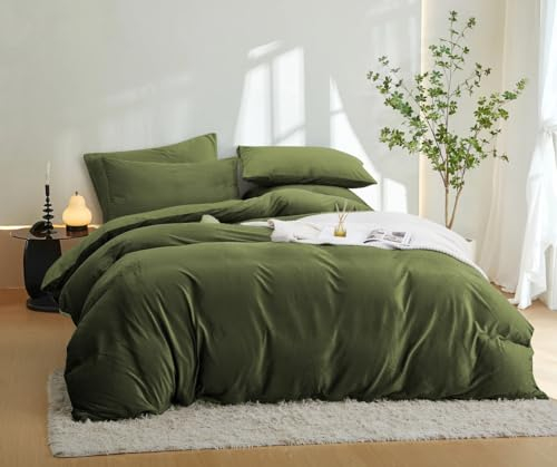 Sedefen Plüsch Bettwäsche 135x200cm Martini Grün Flauschig Flanell Fleece Warme Winterbettwäsche Cashmere Touch Coral Kuschelige Bettbezug und 1 Kissenbezug 80x80cm mit Reißverschluss