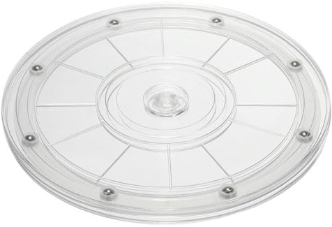 PATIKIL 8 Pouce Lourd Rotatif Pivotant Support avec Acier Balle Roulements, 360° Rotation Plateau Tournant Paresseux Susan Base pour Grand Écran TV Ordinateurs Moniteurs, Clair