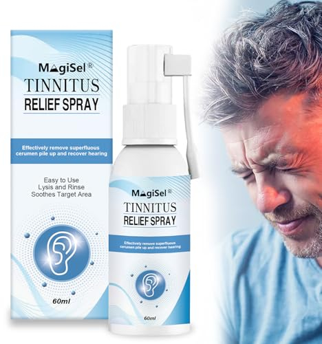 Spray pour le Traitement des Oreilles, Spray Anti-Acouphènes au Cérumen, Gouttes Auriculaires pour les Acouphènes, Spray Anti-Acouphènes pour le dos de Oreille, Spray Nettoyant pour le Cérumen, 60ML