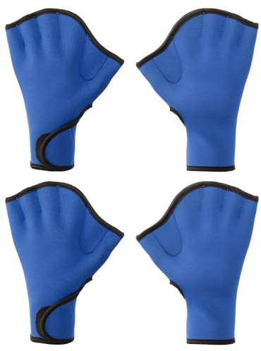 PATIKIL Swim Gloves, 2 Pair Webbed Swimming Gloves Aquatic Fitness Water Resistance Swim Hand Paddles for Women and Men Water Aerobics, XL, Dark Blue