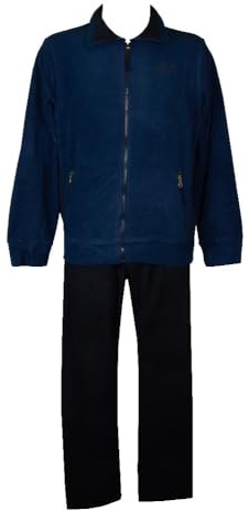 Campagnolo Tuta uomo DYNAMIC F.LLI completo tempo libero invernale pile aperta con zip e tasche articolo 8Z77483, 155W Cobalto - navy, XL