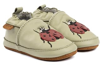 Mikk-line Scarpine primi passi per neonati – Morbide scarpine primi passi in pelle con suola antiscivolo in pelle scamosciata – Pantofole stampate con motivo animalier e fodera in lino per ragazzi e