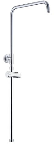 JOHO Höheverstellbare Duschstange mit Handbrausehalter Duschhalterung, Edelstahl Steigrohr Regendusche Duschsäule Wandstange Brausearm mit Verstellbare Länge von 69 bis 111cm Chrom
