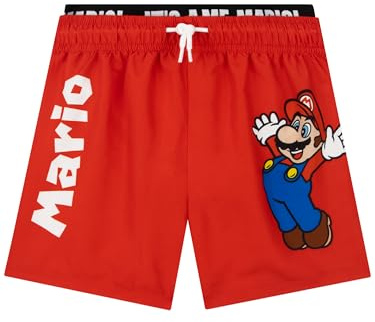 SUPER MARIO Badshorts, Mario Badbyxor För Pojkar, Pojkars Badshorts, Barnbadkläder För Stranden, Röd 116