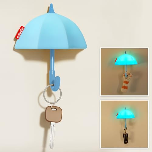 YSWOVUO Ombrello Luce Notturna Bambini, Silicone Lampada Notturna Tocco, 3 Livelli Dimmerabile Luce Notturna Ricaricabile Da Parete, per Lettura Libro Regalo Decorare Cameretta Comodino