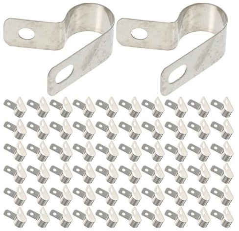 Homoyoyo Lot de 200 Clips Câbles en Acier Inoxydable R10 Pinces de Fixation pour Câbles Électriques Clips Métalliques Solide pour Organisation Résidentiels et Professionnels