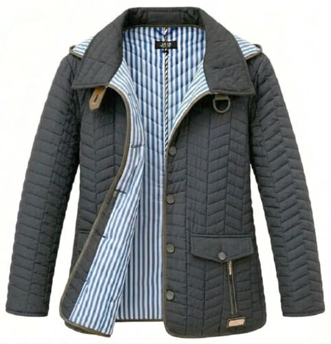 Women’s Quilted Spring Jacket - Water Repellent Summer Coat Full Zip Lightweight Padded Windbreaker with Contrast Piping & Pockets - UK Size 12-24