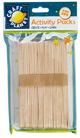 Craft Planet Lollipop Sticks Approx 50 Pieces, Natural, Extra Large Wooden Sticks, Art, Crafts Projects, Model Making, Cake Pop, Plant Labels, Ice Lolly Stick Wood Coloured