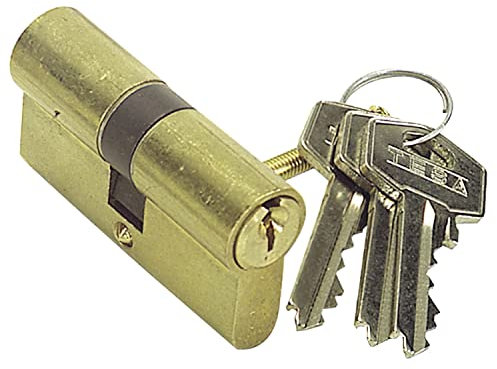 Tesa Assa Abloy, 50303050L, Cilindro Estándar, TE5, Leva Larga, Llave - Llave, Latonado, 30 x 50 mm (3012400)