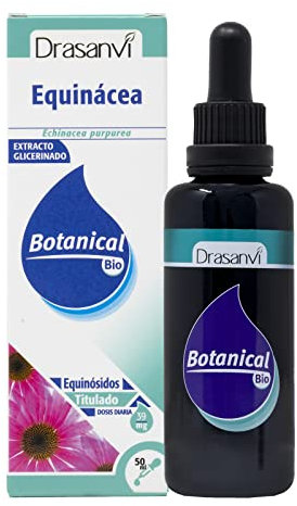 DRASANVI BOTANICAL BIO EQUINACEA CERTIFICADO BIO - Estimula el sistema inmunológico - Rica en alquilamidas, vitamina C y Calcio - VEGANO - SIN GLUTEN- 50ml-Líquido-Prevención del Resfriado Común-1