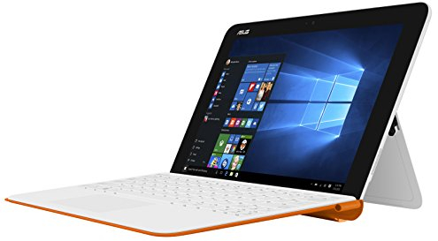 Asus T102HA-GR021T 25,6 cm (10,1 Zoll) Convertible Tablet-PC (Intel Atom x5-Z8350, 128 GB eMMC Festplatte, 4 GB Arbeitsspeicher, Intel HD Graphics, Win 10 Home) weiß/orange