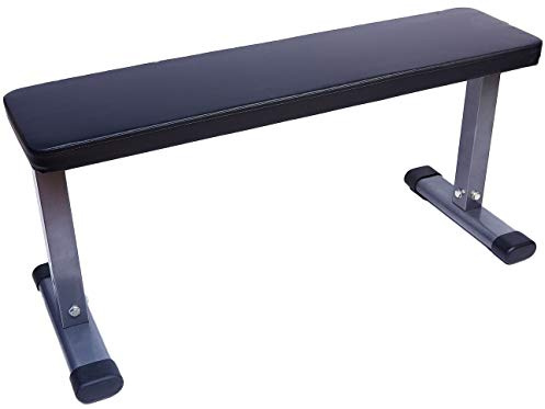 BalanceFrom Steel Frame Flat Weight Training Exercise Bench, 600-Pound Capacity, Black/Gray