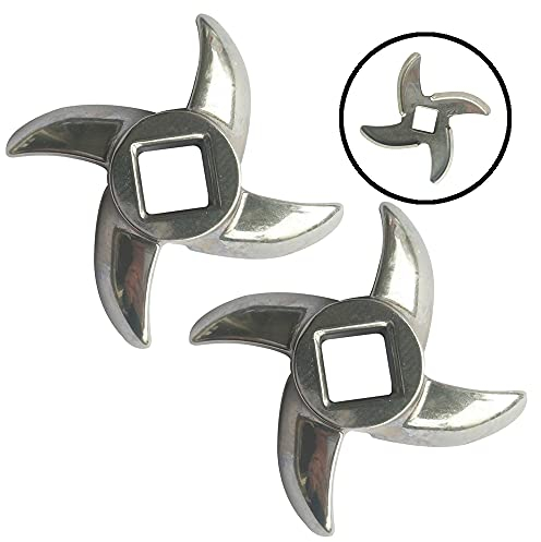 Lotatheta 2 pcs Size #22 Chef Meat Grinder Stainless Steel Cutter Knife Blade for Electric or Manual Metal