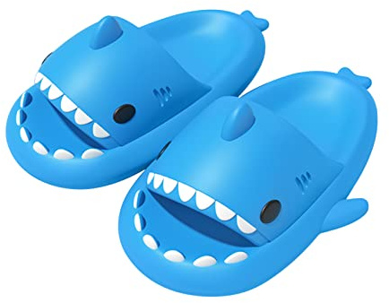NIBESSER Ciabatte Donna Estive Ciabatte Squalo Donna Comode da Mare Spiaggia Bagno Piscina Pantofole Antiscivolo Originali Carine per Casa Sandali A Punta Aperta, Azzurro, 42/43 EU