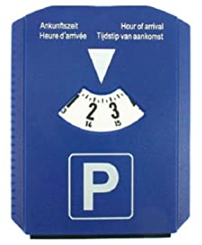 Sonnenscheinschuhe® Parkscheibe blau mit Eiskratzer Gummilippe 3 Einkaufswagenchips Auto Parken