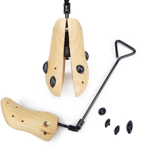 REVAHI Barella per stivali in legno, Espansore per stivali antipiega con tacco alto, Scarpe professionali regolabili in pino Supporto unisex （43-46 iarde） (43-46)