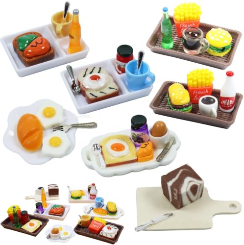 Lot de 38 accessoires de lutin de Noël - Accessoires miniatures alimentaires pour maison de poupée - Accessoires de Noël miniatures - Accessoires de porte de lutin - 1:12 - Vaisselle miniature