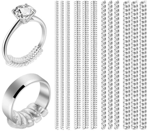 WUMZIRA Ringgrössenmesser Unsichtbar Ring verkleinerung Ringgrößenversteller Ringgrößen für lose Ringe, ringverkleinerer unsichtbar, unsichtbarer Ringgrößenversteller (12 Stück)