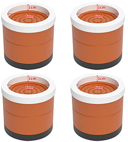 Patas de Resina de Fibra de Plástico para Muebles Patas Elevadoras de Cocina Patas Elevadoras Redondas para Mesa Sofá Cama Reposapiés para Lavadora 4 Piezas (9 cm Marrón)
