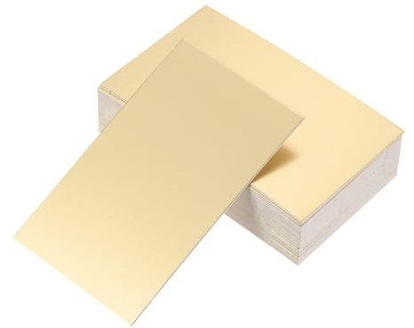 QUARKZMAN 100 visitkortspapper 9,5 cm x 5 cm tomma visitkort för laserskrivare små meddelandekort graffiti scrapbooking gör-det-själv tackkort, gyllene