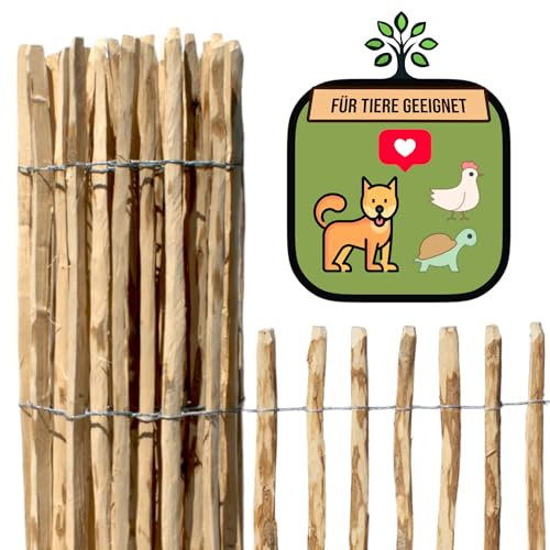 DEIN Staketenzaun - Personalisierter Gartenzaun 50-120cm Höhe | Staketenabstand 8-10cm | Holzzaun aus hochwertiger Haselnuss | Made in EU