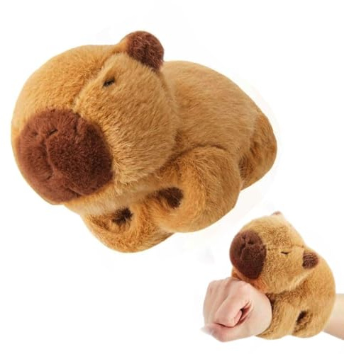 KBIBCK Capybara Slap Pulsera, Capybara Peluche, Peluche Capibara Pulseras Bofetadapara Niños, Pulsera de Bofetada de Capibara de Felpa, Dibujos Animados Capybara Slap Bandas, Fiestas de Cumpleaños