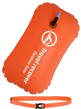 Sac étanche gonflable | Bouée de natation de 48,9 cm | Sac étanche en PVC | Bouée de sécurité de natation en eau libre de 172 g, design léger, idéal pour les triathlons, l'entraînement en eau libre