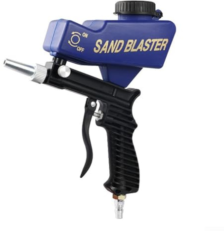 Portable Gravity-Fed Sandblasting Machine Air Sandblasting Kit Rustproof Metal Rust Removal Polishing Tool for Home Workshop Equipment(7090A)