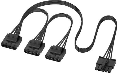 ELFJMZP PC Modular PSU 5Pin to 3x 4Pin Molex IDE Peripheral Adaptor cable, Compatible with V550 V650 V750 V850 V1000 V1000M Modular Power Supply;18 AWG black; 40+15+15 cm