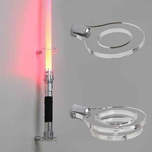 HHUXIUE Soporte de Pared para Sable de Luz Lightsaber, Soporte Vertical para Sable de Luz – Expositor Transparente de Acrílico para la Mayoría de Sables de Luz, Resistente (Transparente, 1 Agujero)