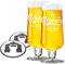GarageBar Verre à bière Carlsberg Pilsner | Verre à bière à pied | Produit officiel | Livré avec 2 tapis anti-goutte à bière (2 pinte)