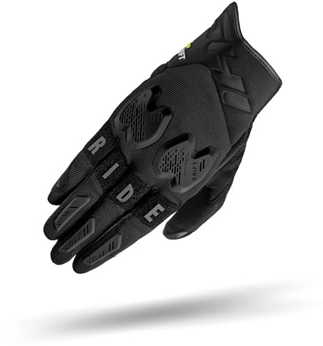 SHIMA Drift GLV Gants Moto Homologué Femme Cuir Longues Ete Ventilé Protecteur Perforé Gant Protecion Norme Touchscreen Sport Ventilation Scooter Trotinette Motocyclette (Femmes, Noir, M)
