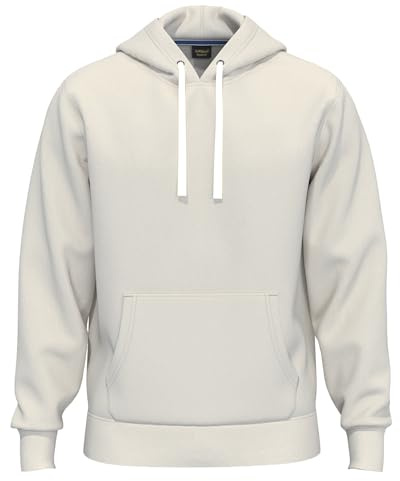 Huvtröjor för män UK premiumkvalitet | 100 % original enkla huvtröjor pullover året runt bomull fleece huva tröja, Sand, M