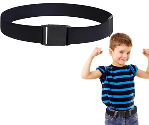 CeintureEnfant Garçon,Ceinture Boucle Plastique,Generisch CeinturePour Enfant,Ceinture Réglable Pour Enfants,CeintureElastiquée Pour Enfants,Pour Uniformes Scolaires,Jeans, Pantalons Et Robes,Noir