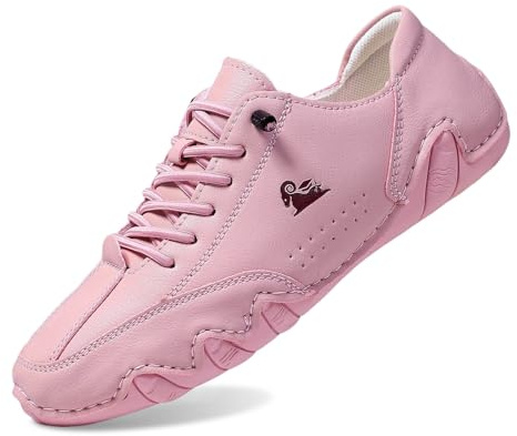 Allbestop Basket Semelle Souple Femme, Chaussures Femme Orthopédique Tennis d'Amortisseur Sneaker Zéro-Drop Chaussure Running Short Randonnée Chaussures de Marche Jogging Large, Chaussure(Rose,35)