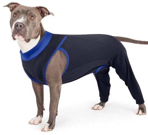PUMYPOREITY Body Postoperatorio Perro, Respirant Traje Quirurgico Body Castracion Perros Camisa de Recuperación después Cirugía Codera Perros Patas Traseras Corsé de Recuperación(Azul Marino, L)