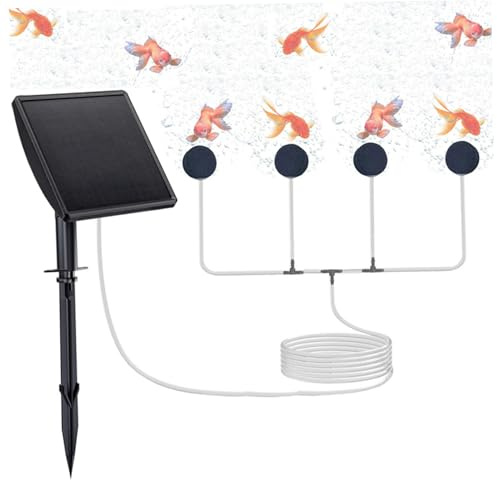 Aeratore per laghetto solare Pompa ad solare da 2 W con batteria incorporata per acquario da esterno Pompa di ossigeno a basso rumore a 3 modalità per laghetto da giardino Acquario Cortile 4 p