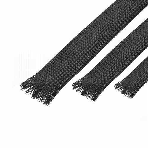 WUDOLI Isolerad fläta tätt nätrör 5 meter svart nylon 1 mm till 100 mm expanderbar omslagskabel hylsa tråd hylsa spiralverktyg (45 mm ID)