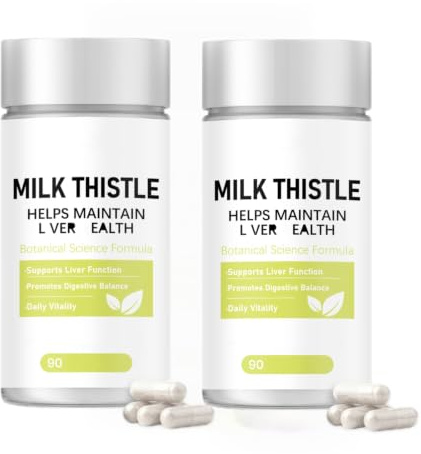 Mjölktistelextrakt|Med gurkmeja, inositol och botanisk blandning|För vuxna | Silymarin Leverstödjande Formula | Matsmältnings- och vitalitetsstöd | Antioxidantaktivitet | Icke-GMO & Vegansk, 90 st