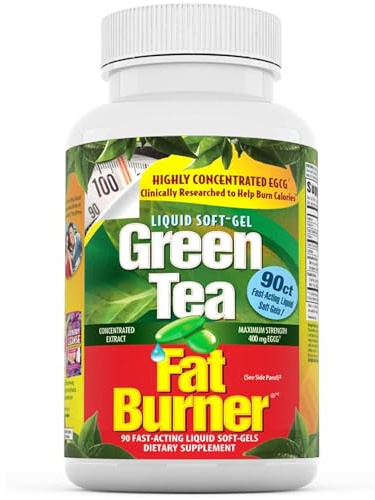 Applied Nutrition Green Tea Fat Burner - Supports Weight Loss for Men and Women - Metabolism Booster with Powerful Antioxidant Nutritional Supplements - 90 Soft-Gels - 45 Total Servings